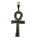 Ankh Egyptian Cross 1.82ct White & Black diamonds 10k SP15966
