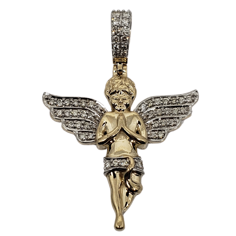Angel 0.77ct Gold Pendant in 10k Gold SP 10474