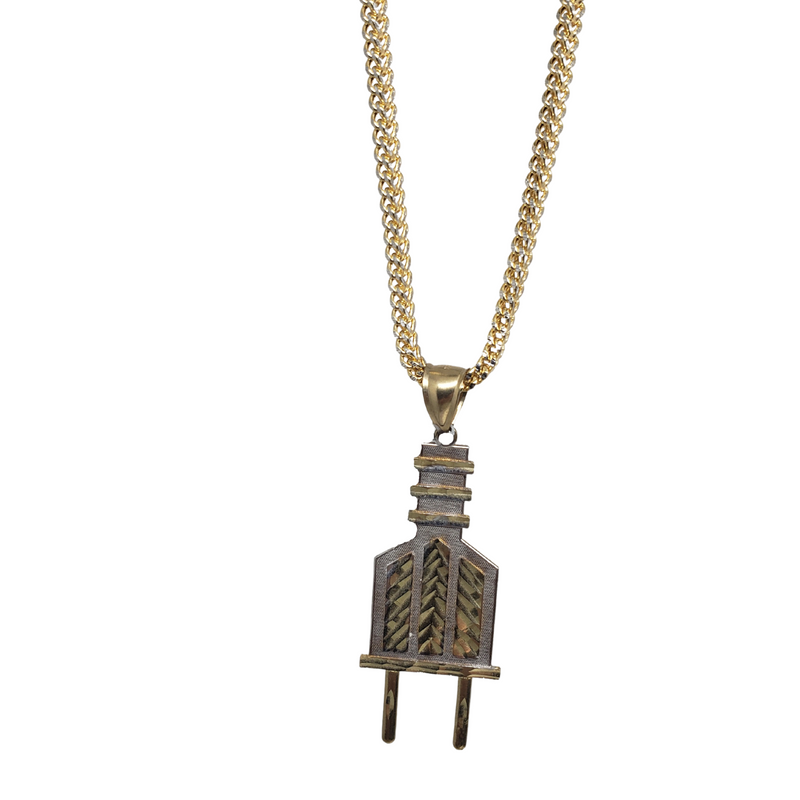 10k Diamond Cut Franco Chain With Plug Pendant