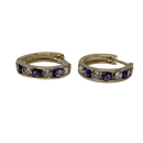 10k YEllow Gold Huggies Pierres violettes