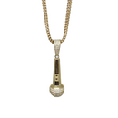 10k Diamond Cut Franco Chain With Microphone Pendant