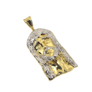 10k Duo color Gold Jesus Pendant back closed