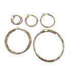 10K Tricolor Design Earring New