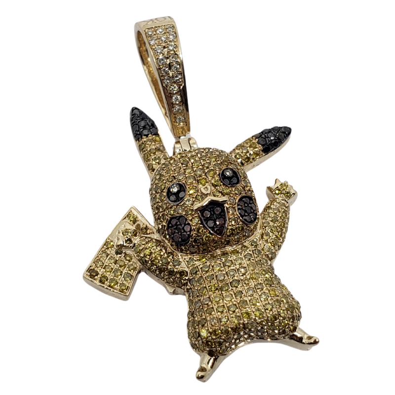 Pikachu 1.13ct Gold Pendant in 10k Gold SP 10810