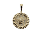 0.35ct Greek Design Diamond Pendant Cuban Style  in 10k SP 11082