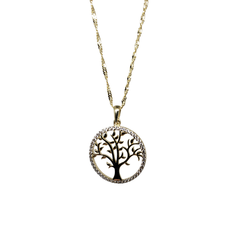 10k gold singapour chain  + tree of life