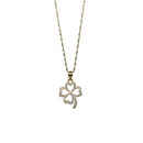 Collier de trèfle en fleur 10k