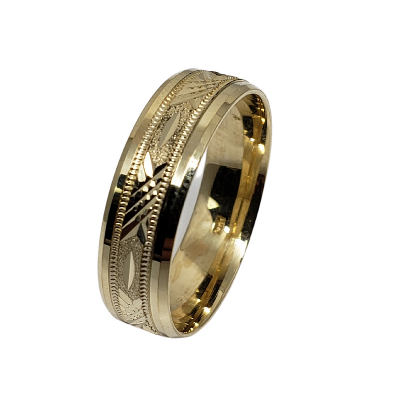 Wedding Band Ring in 10k Yellow Gold WGB-002