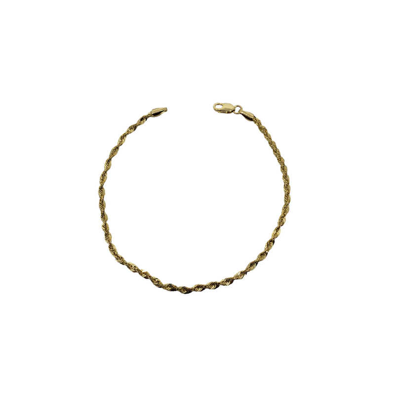 2.2mm Rope Chain Bracelet 10K Yellow Gold Bracelet for Men RCB006