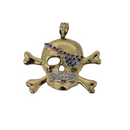 COLOURFUL PIRATE JUMBO SKULL  10K Pendant LA128