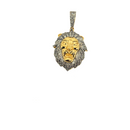 10k 0.92ct SI Diamond Lion Face Pendant