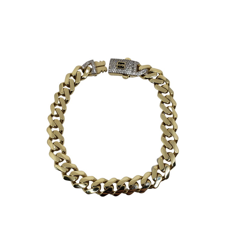 Bracelet Monaco de 9 mm en or jaune 10k