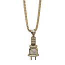 10k Diamond Cut Franco Chain With Plug Pendant