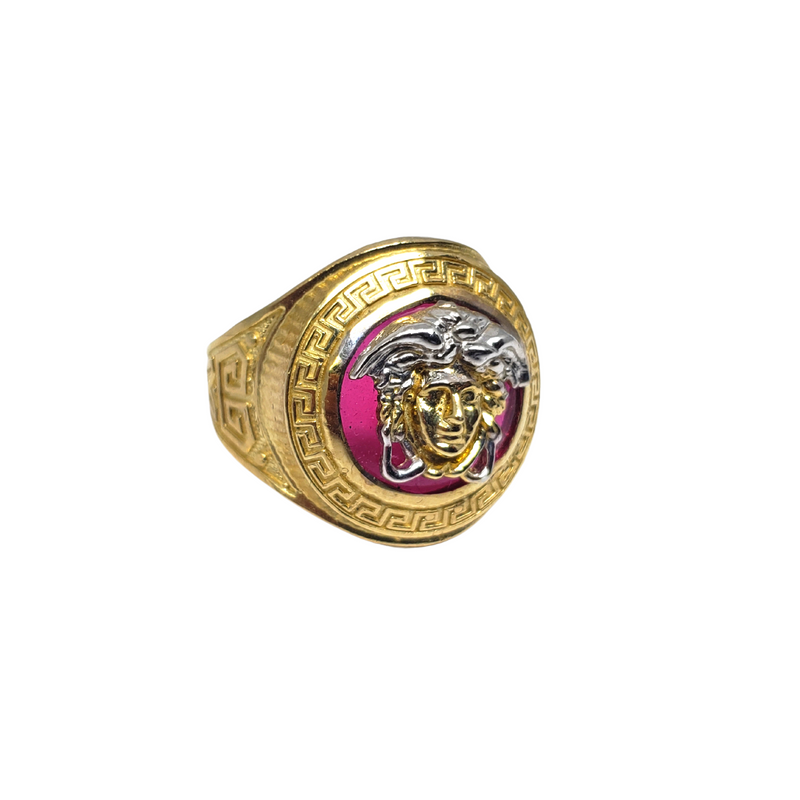 10k Greek Design Pink Ring