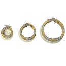 10K Boucles d'oreilles Duo color Design Grec Nouveau