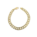 9MM 10k Yellow Diamond Cut Gourmette Gold Bracelet