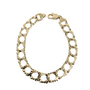 Bracelet gourmette 10MM en or jaune 10k taille diamant GC-MAB-009