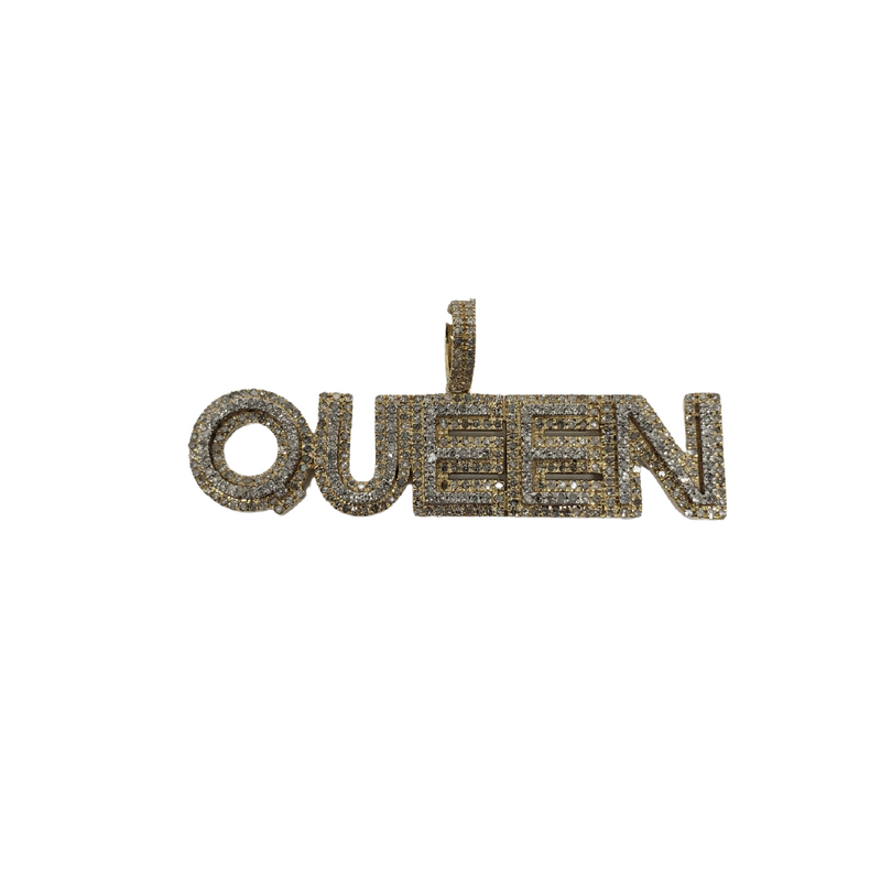 Queen Custom Pendant 1.00ct of Diamonds 10k Gold NEW