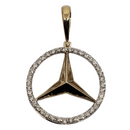 Mercedes 0.93ct Gold Pendant in 10k Gold SP 10766