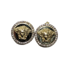 10k 15mm Medusa Earrings NEW