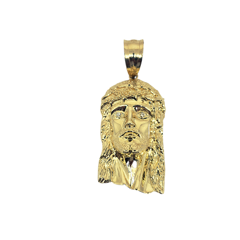 10k Gold Jesus Pendant with Eye stone