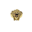 10k Red Eye Greek Face Ring