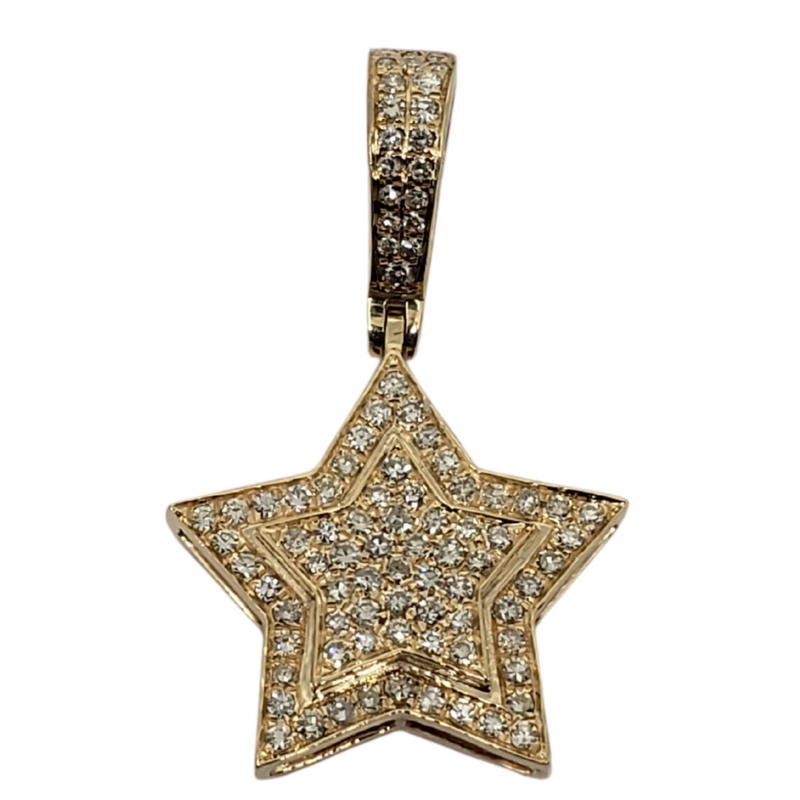 Star-small 0.44ct Gold Pendant in 10k Gold SP 10879