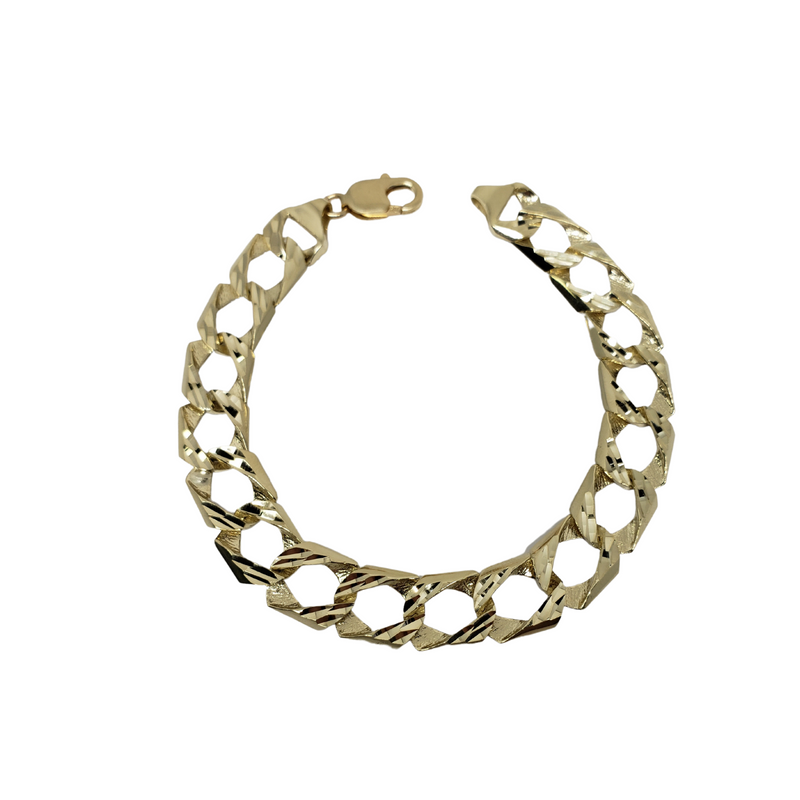 Bracelet en or 10k avec diamants de 12 mm faits main