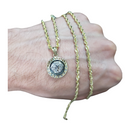 Rope Chain Laser Cut 10K + Ver-Sa-Ce-502 in gold  Karat LA502