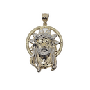 10K Head of Jesus Pendant with Crown LA112