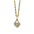 Collier cœur en diamant 0,47ct or jaune 10K