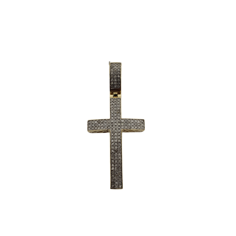 10k 0.60ct Croix Diamants Nouveau