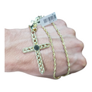 10K Rope Chain Laser Cut + Cuban Link Cross Without Jesus 10 Karat LA521
