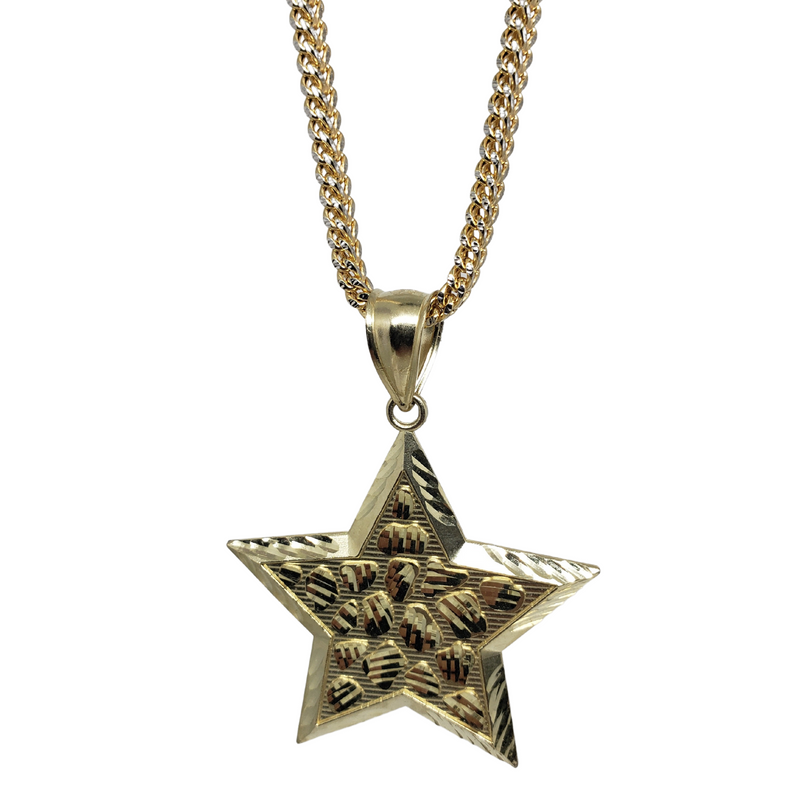 10k Diamond Cut Franco Chain With Star Pendant