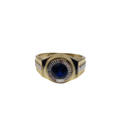 10K Duo Color Blue Stone Design Ring