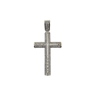 10k White Gold Cross Pendant with stones