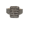 10k Square ring 1.20ct  Baguettes of diamonds NEW