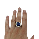 Arcadia Sapphire & Greek Key Gold Ring 10K LA012