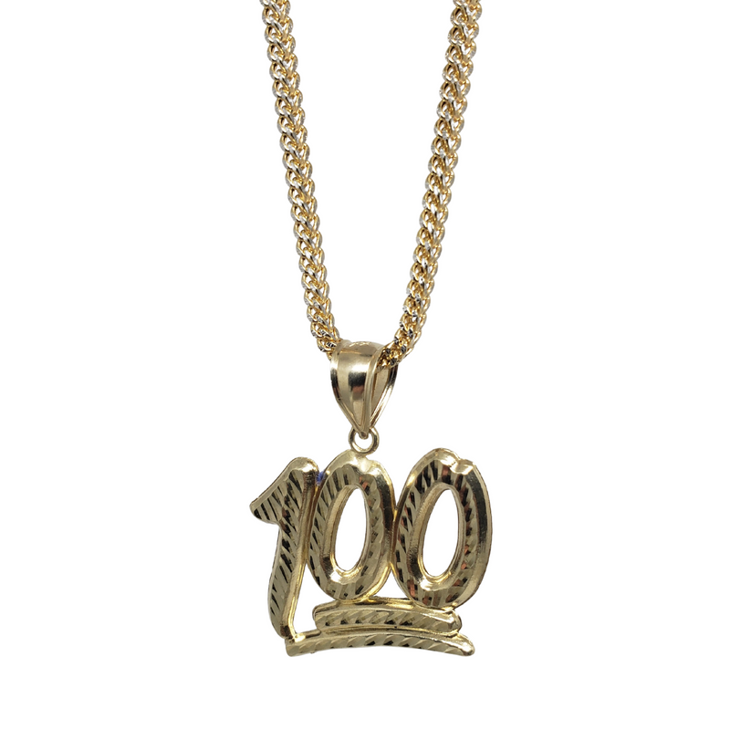 Chaîne Franco 10k taille diamant avec pendentif 100