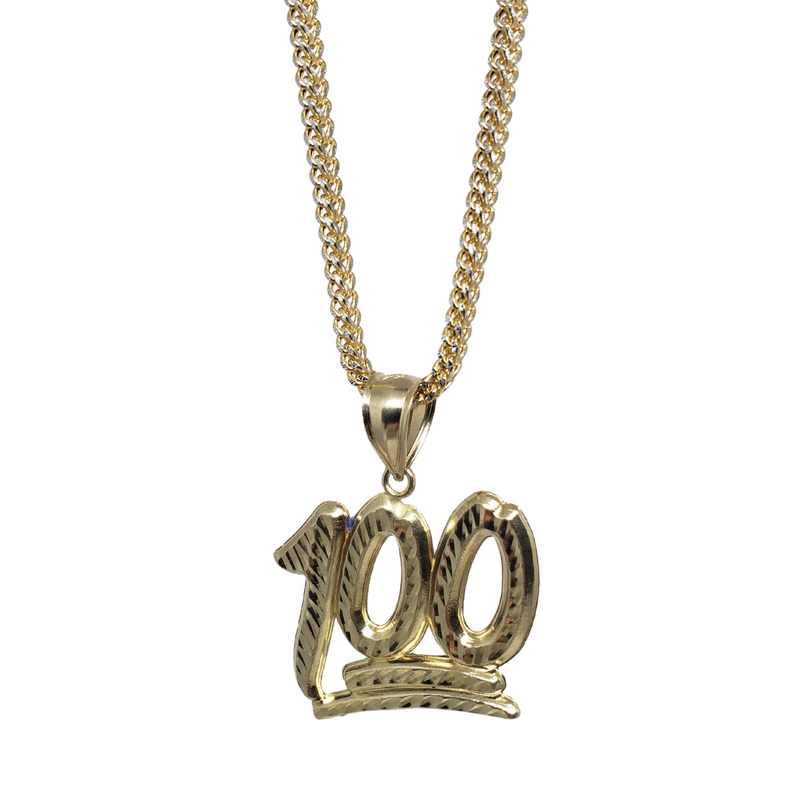 10k Diamond Cut Franco Chain With 100 Pendant