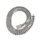 10MM White Gold Monaco Solid Chain With 14ct VVS Diamond GH Color