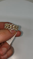 10k 10mm  Miami Cuban Link 1.00ct Diamond Ring NEW