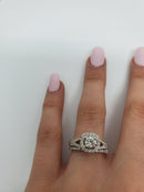 Bague halo princessa 1.50ct de diamants en or blanc ou jaune 14k