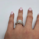 Bague halo princessa 1.50ct de diamants en or blanc ou jaune 14k