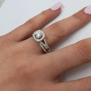 Bague halo princessa 1.50ct de diamants en or blanc ou jaune 14k