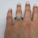 Diamond Heart Ring 0.50ct in 10k White Gold N8 GC-2159991
