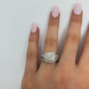 Diamond Halo Paver Ring 1.0ct in 10k White Gold GCR-009