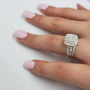 Diamond Halo Paver Ring 1.0ct in 10k White Gold GCR-009