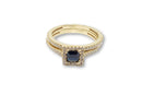 Blue Halo Ring in Gold for Women 10K WCR0019