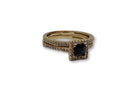 Blue Halo Ring in Gold for Women 10K WCR0019